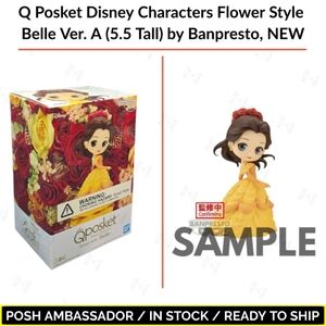 Q Posket Disney Characters Flower Style Belle Ver.A (5.5 Tall) by Banpresto, NEW